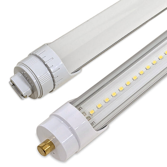 8ft LED Tube - 40W / 7,200 lm - Ballast Bypass - 20 Pack - Clear / FA8 (single pin) / 5000K (Pack of 20)