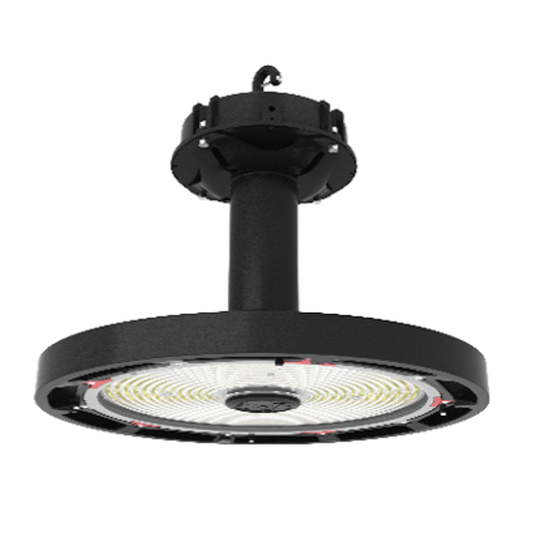 Round Highbay Fixture feat. Power Select & Color Select | 400W /320W/240W, 120-277V Input, 4000K/5000K, 0-10V Dimming. Built in sensor receptacle. 60C Ambient Rated.