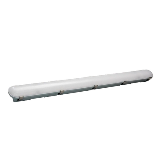 4ft Vapor Tight Fixture feat. Power Select & Color Select, 75/64/44W, 120-277V Input, 3500/4000/5000K, Frosted Lens, 0-10V Dimming
