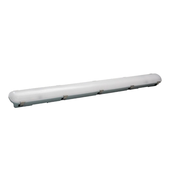 8ft Vapor Tight Fixture feat. Power Select & Color Select, 90/75/54W, 120-277V Input, 3500/4000/5000K, Frosted Lens, 0-10V Dimming